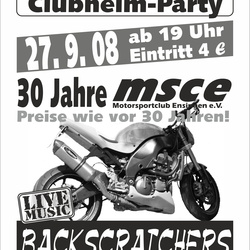 msce Clubheimparty Flyer-Historie